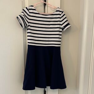 Polo Ralph Lauren Navy and White Striped  Short Sleeve Girls Dress